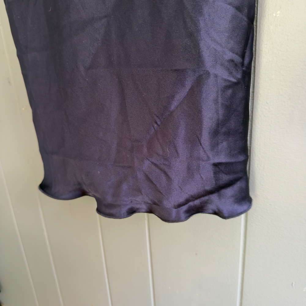 bebe Navy Satin Cowl Midi Slip Dress - Picture 6 of 12
